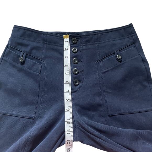 Anthropologie Bryson Tapered Button Fly Ankle Trouser Pants Navy 8 - Picture 9 of 9